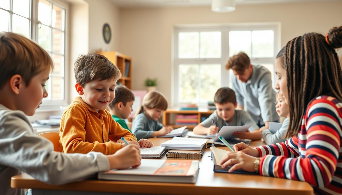 Students working in research laboratory